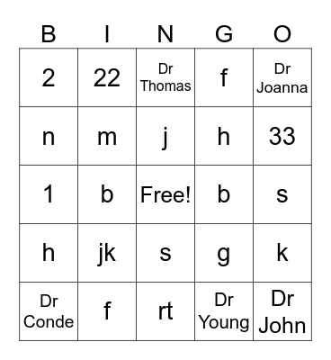 Omaha/Lincoln Eye and Laser Institute Bingo Card