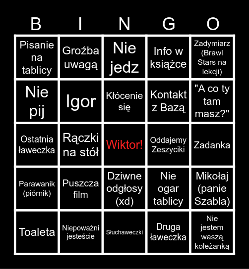 Zgerypała (zmatykolejna) Bingo Card