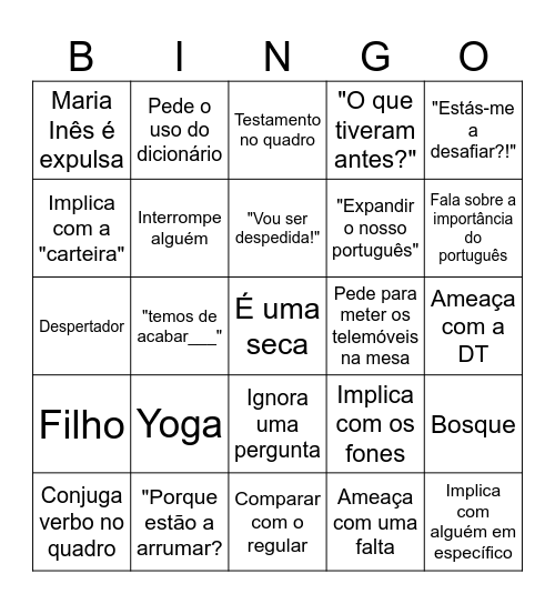AULA Bingo Card