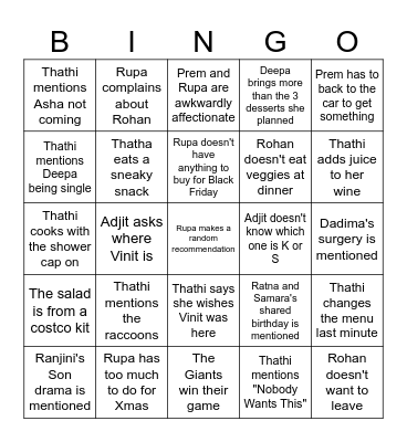 Thanksgiving 2024 Bingo Card