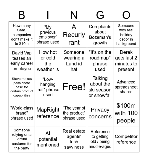 Land id™ Employee Celebration Bingo Card