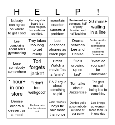 Thanksgiving Bingo Card