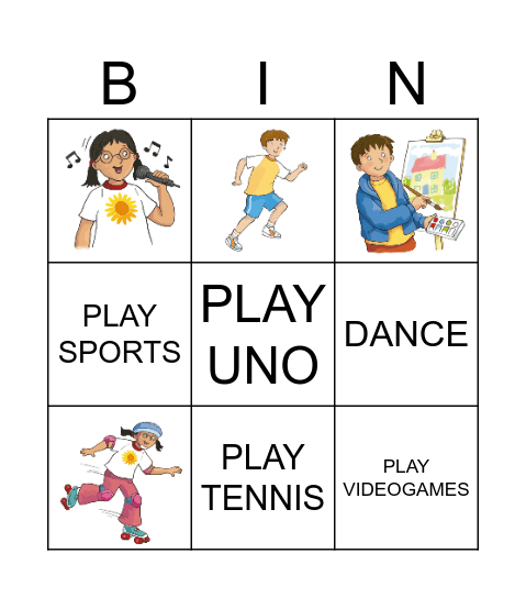 HOBBIES Bingo Card