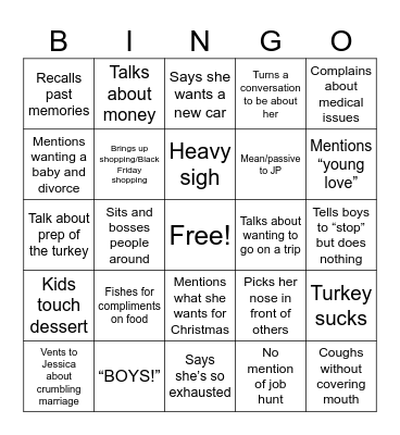happy thanksgiving Bingo Card