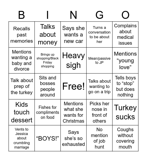 happy thanksgiving Bingo Card