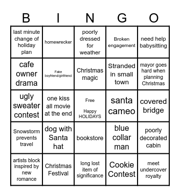 Hallmark Bingo Card