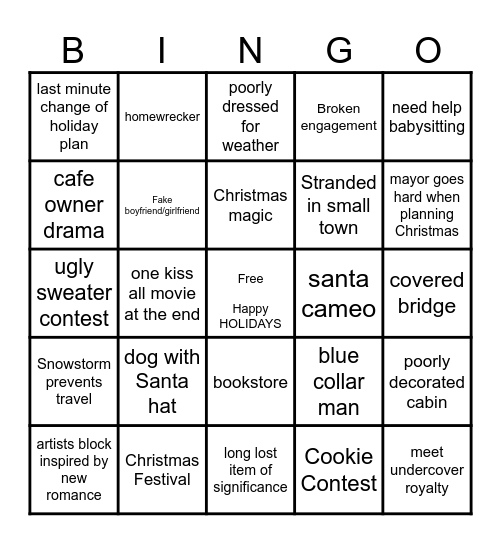 Hallmark Bingo Card