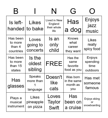Icebreaker Bingo: Find Someone Who Bingo Card