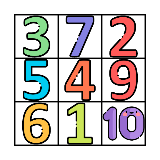 Numbers Bingo Card