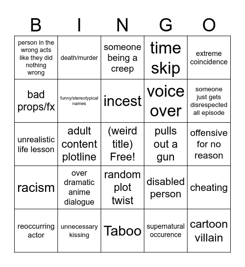 Tomorrows Teachings Bingo Card