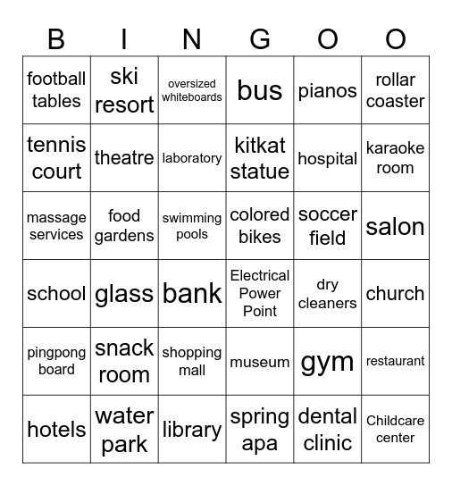 What's in Google's massive headquarter? Bingo Card