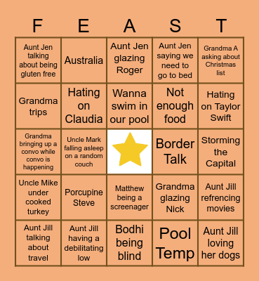 Thanksgiving Bingo Card