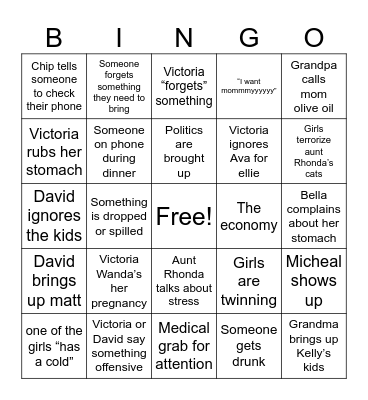 Thanksgiving Bingo Card