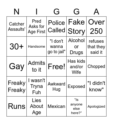 Pred Catch Bingo Card