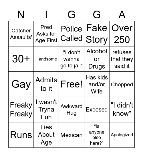 Pred Catch Bingo Card