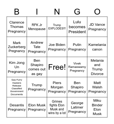 2025 Bingo Card