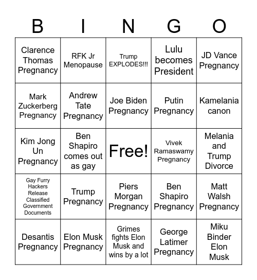 2025 Bingo Card