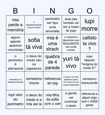 ENIGMA DO MEDO BINGO Card