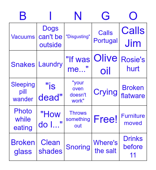 Primavera Thanksgiving Bingo Card