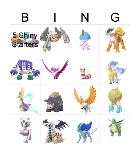 Shiny Bingo Card