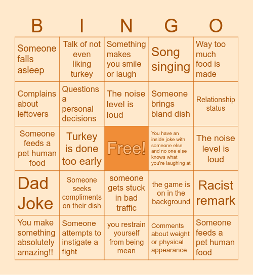 we give thanks to making it thru the day Bingo Card