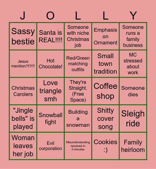 Hallmark Christmas Crust Bingo Card