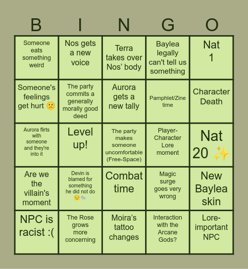 Session 4 Bingo Card