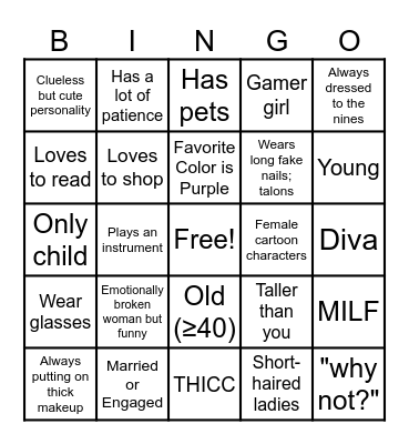 WOMEN Bingo Card