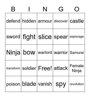 November Bingo Card