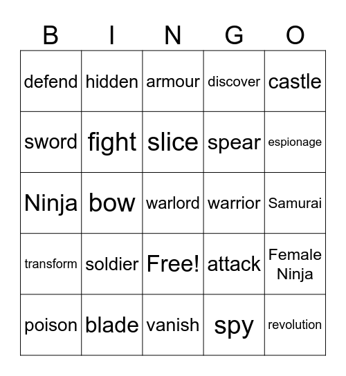 November Bingo Card