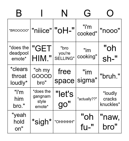 mebelow fork knife time Bingo Card