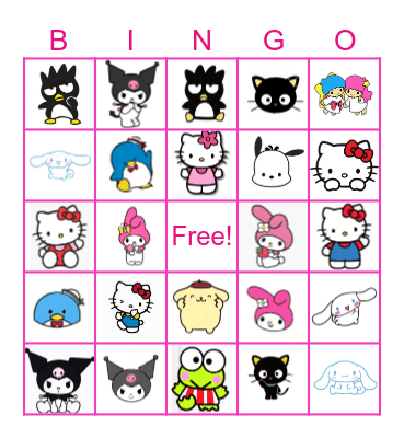 Hello Kitty & Friends Bingo Card