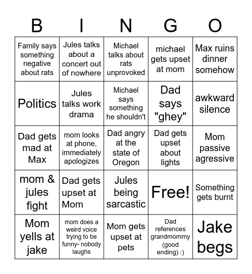 Dinwiddie Thanksgiving Bingo 2024 Bingo Card