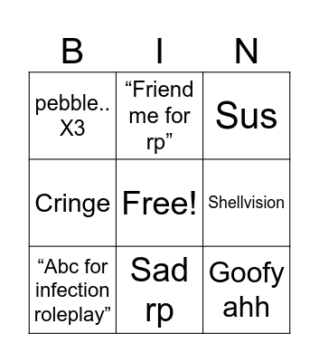 Dandy’s world role play bingo Card