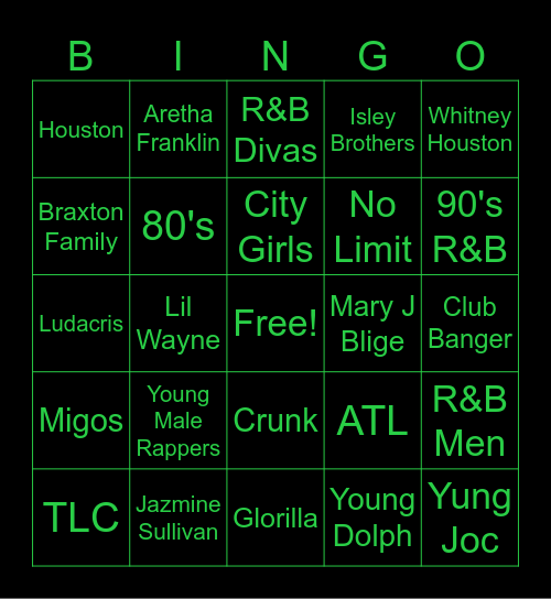 Music Bingo Card