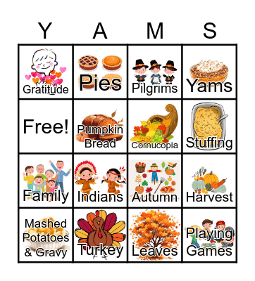 Thanksgiving Bingo Card