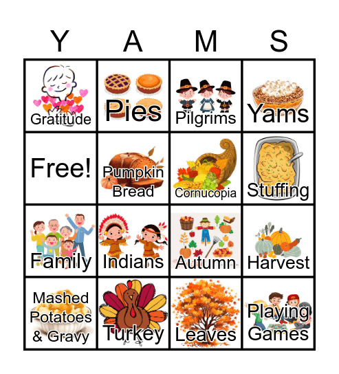 Thanksgiving Bingo Card