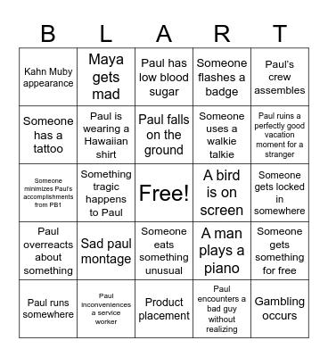 PB2 Bingo Card