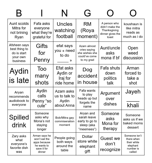 Bingoo Bingo Card