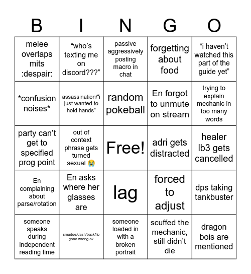 raidingway! Bingo Card