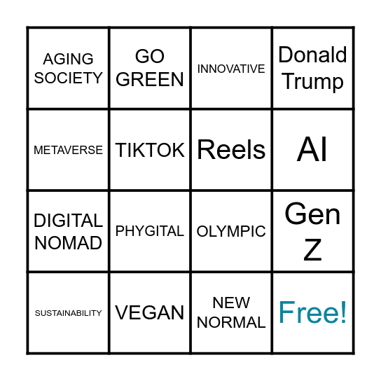 It's Game time! Bingo Card