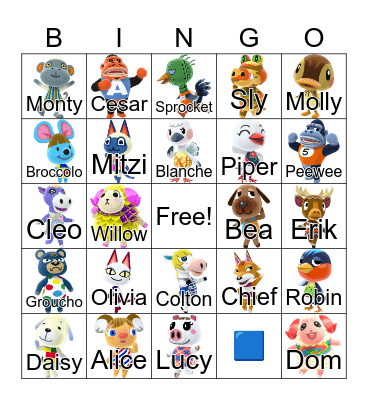 Animal Crossing Bingo Card