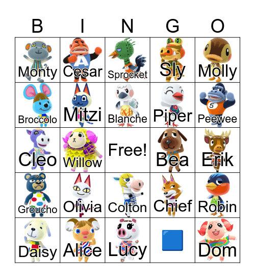 Animal Crossing Bingo Card
