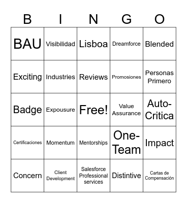 Townhall Bingo Card