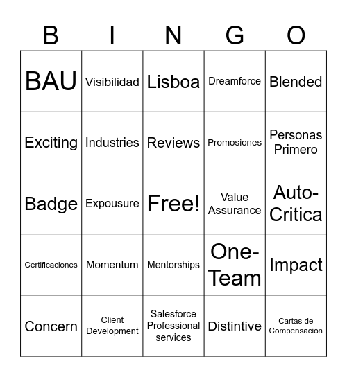 Townhall Bingo Card