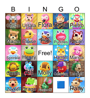 Animal Crossing Bingo Card