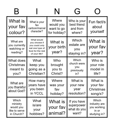 Christmas BINGO '24 Bingo Card