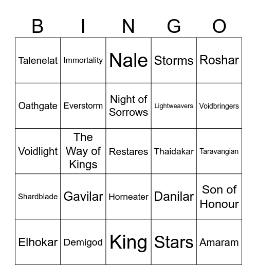 WIND AND TRUTH Bingo Card