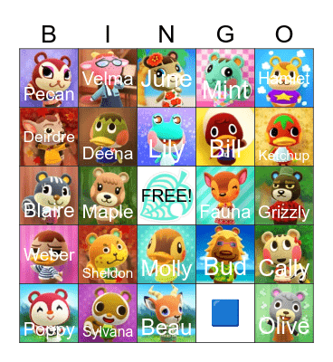 Animal Crossing Bingo Card