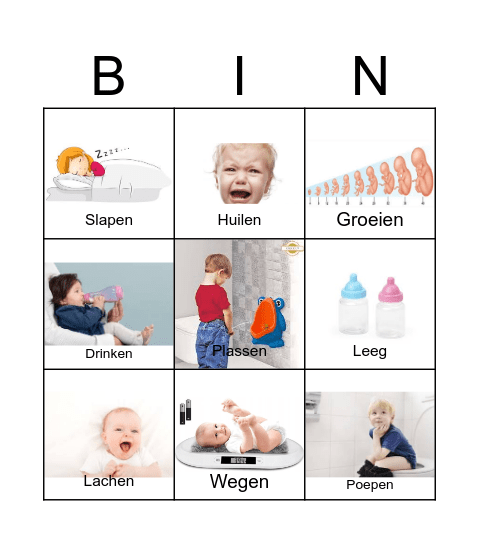 Werkwoorden Bingo Card